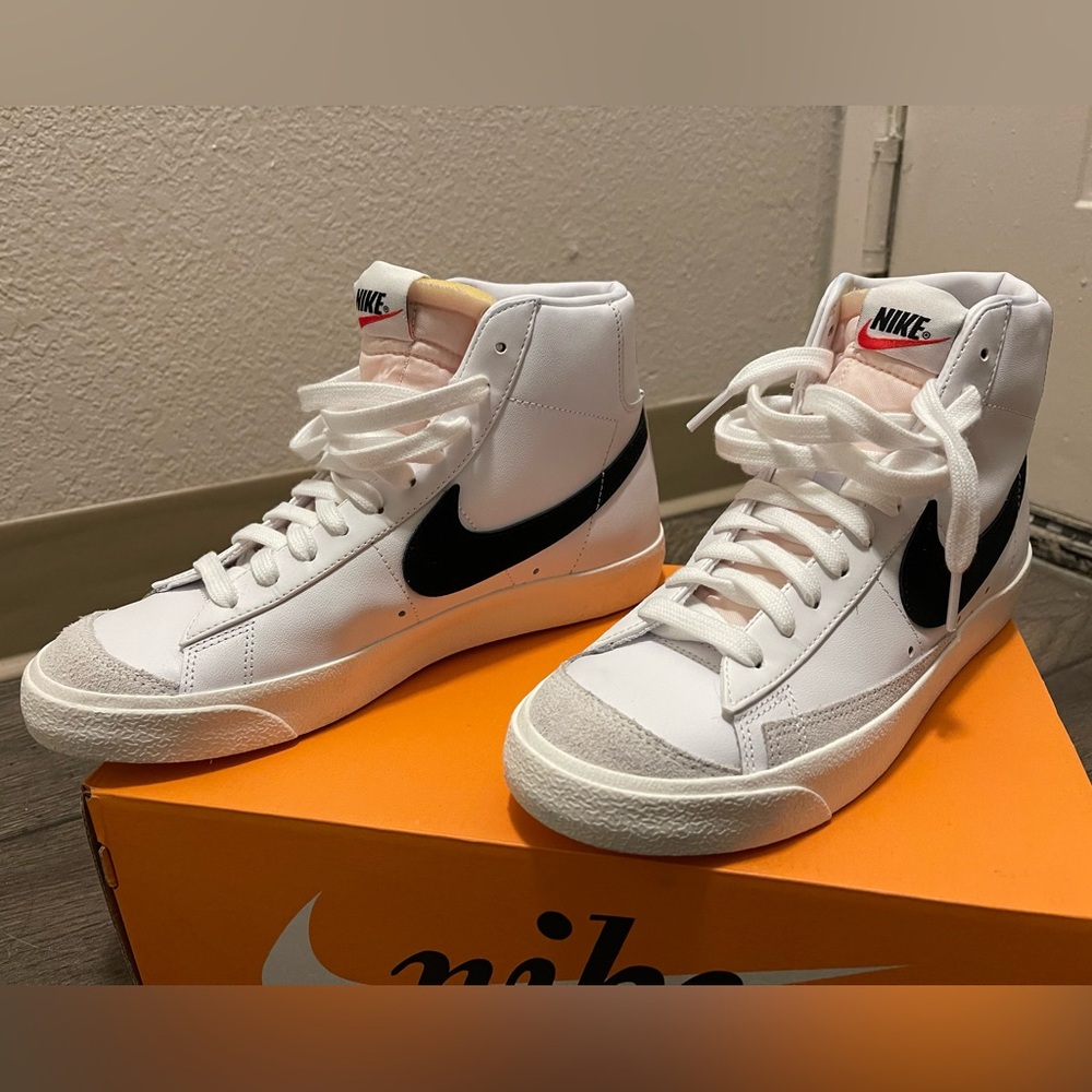 Nike Blazer Mid 77 Vintage High-Top White and Black Sneakers